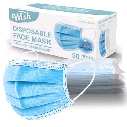 Three Layer Disposable Face Mask [5pks of 10 -Blue]